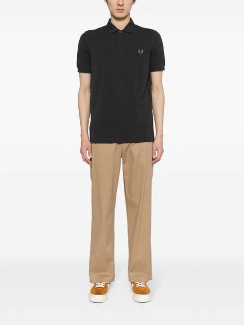 Laurel Wreath-embroidered cotton polo shirt