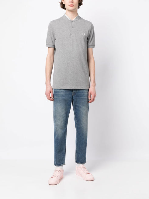 baseball-collar polo shirt