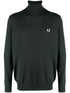 logo-embroidered roll-neck jumper