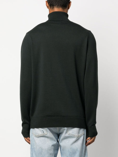 logo-embroidered roll-neck jumper