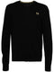 logo-embroidered V-neck jumper