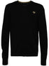 logo-embroidered V-neck jumper