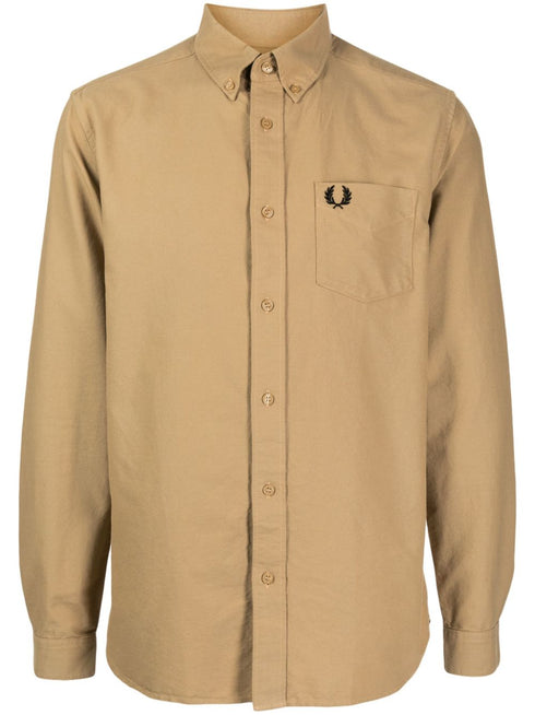 logo-embroidered cotton shirt