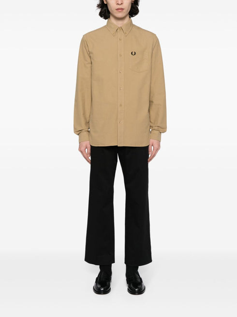 logo-embroidered cotton shirt