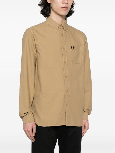 logo-embroidered cotton shirt