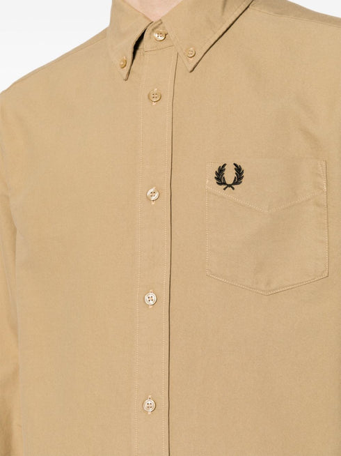 logo-embroidered cotton shirt