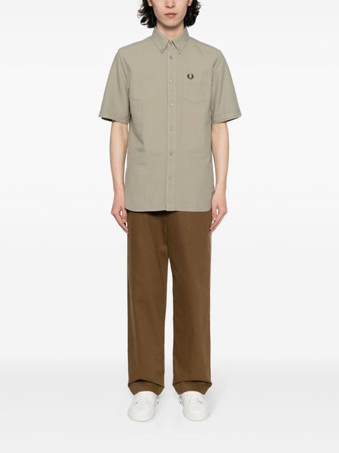 logo-embroidered cotton shirt