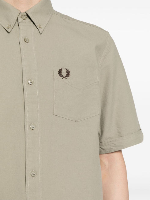 logo-embroidered cotton shirt
