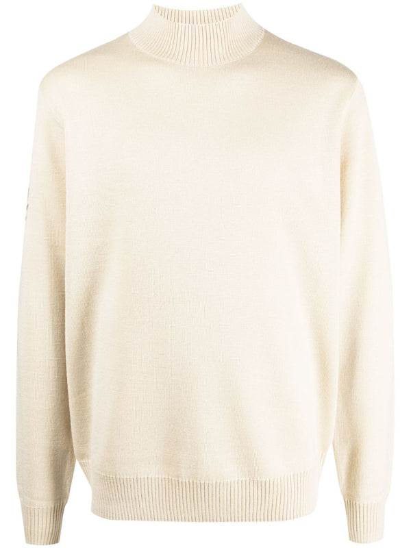 mock-neck wool-blend jumper
