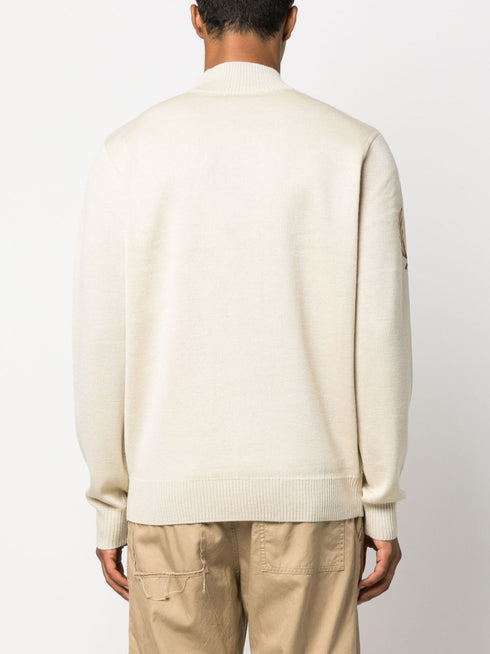 mock-neck wool-blend jumper