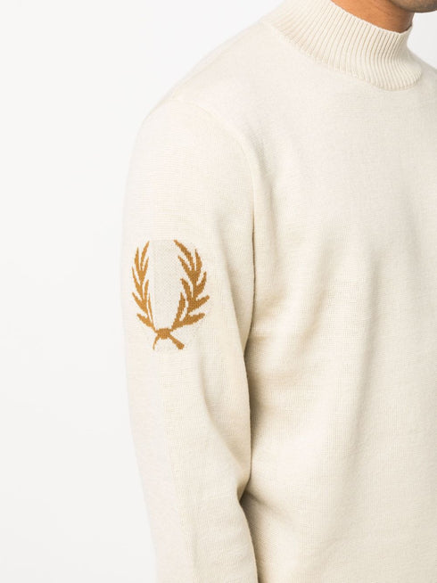 mock-neck wool-blend jumper