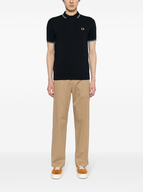 Laurel Wreath-embroidered cotton polo shirt