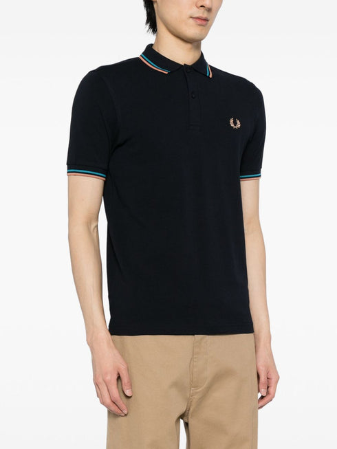 Laurel Wreath-embroidered cotton polo shirt