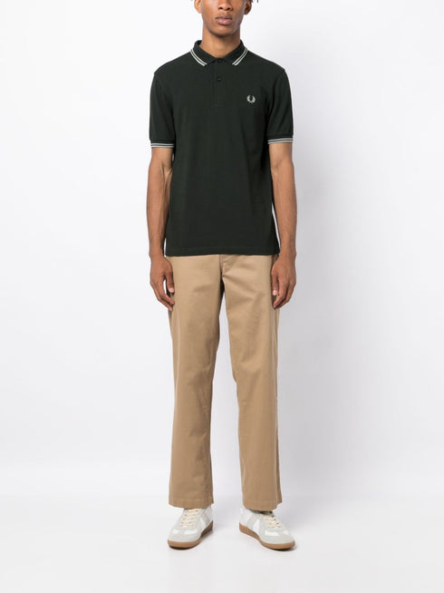 contrast-trim cotton polo shirt