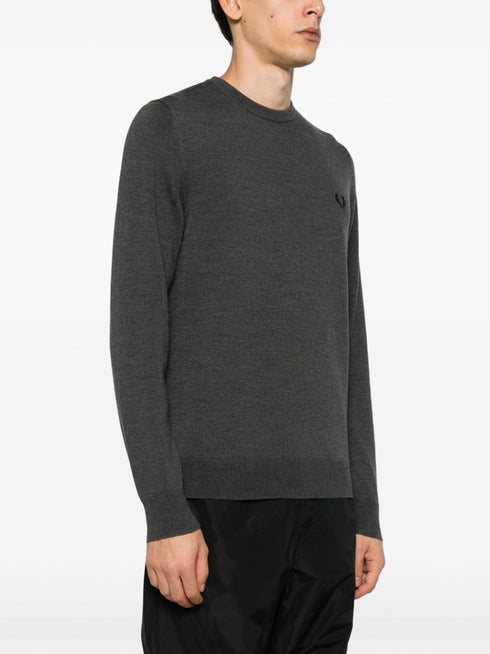 logo-embroidered mélange jumper