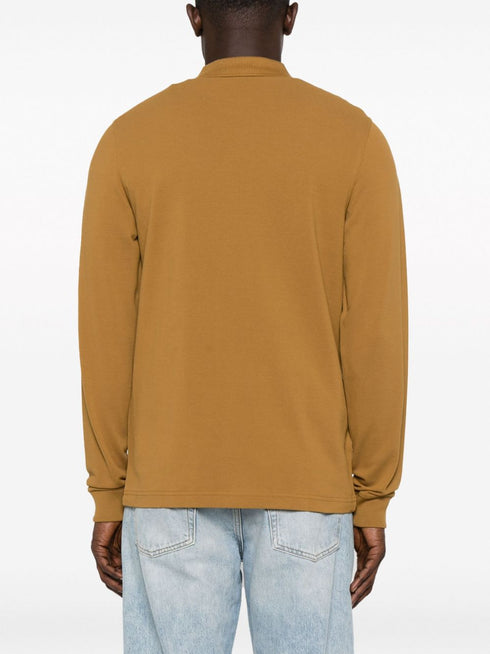 logo-embroidered long-sleeve polo shirt