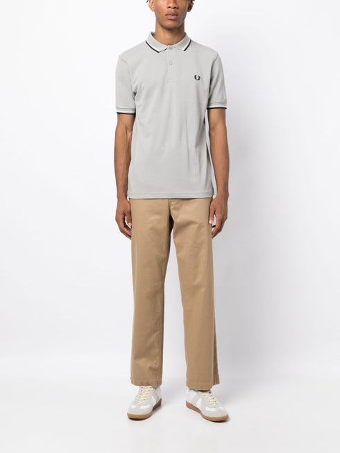 contrast-trim cotton polo shirt
