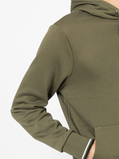 bluza z kapturem i ściągaczem z haftowanym logo