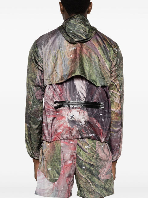 kurtka z kapturem w abstrakcyjny wzór