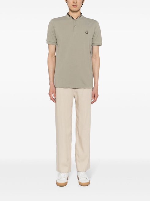 stripe-trim cotton polo shirt