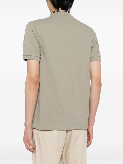 stripe-trim cotton polo shirt