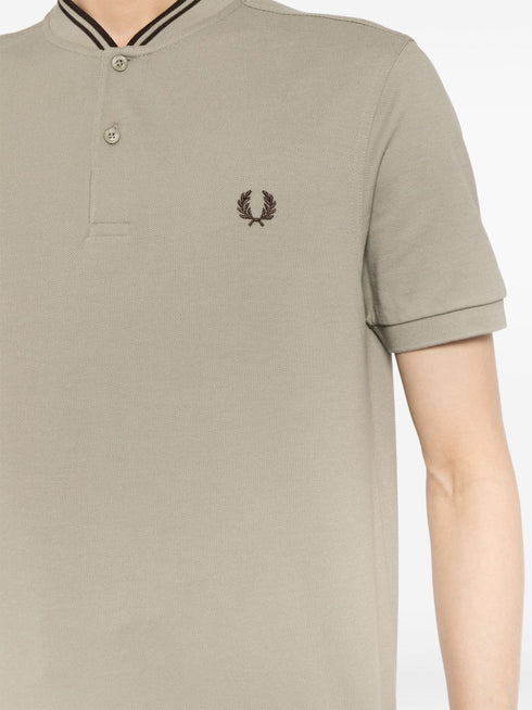 stripe-trim cotton polo shirt