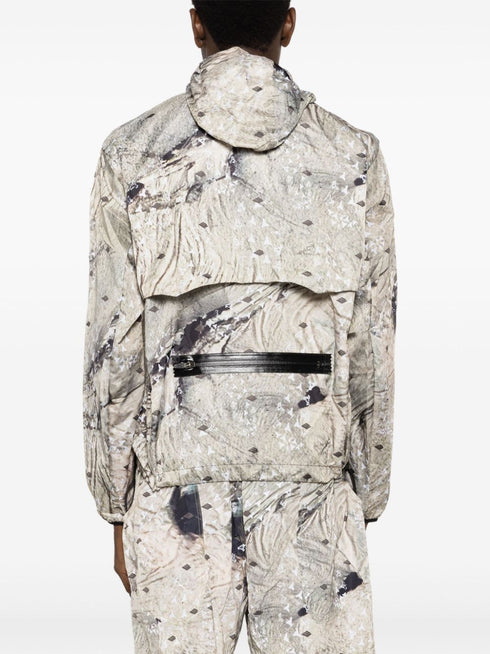 abstract-print hooded jacket