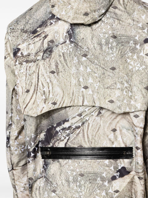 abstract-print hooded jacket