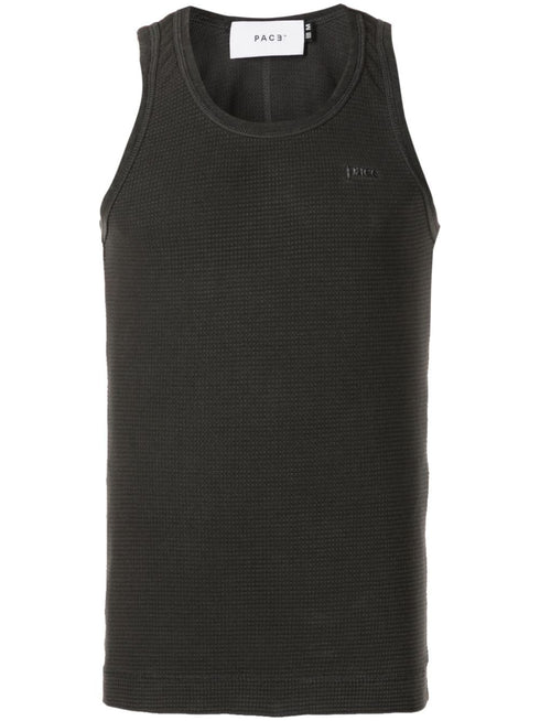 Waffle-effect cotton Tank Top