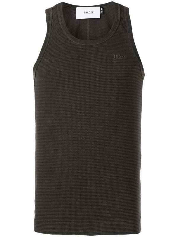 Waffle-effect cotton Tank Top