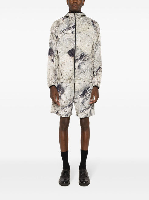 abstract-print drawstring shorts