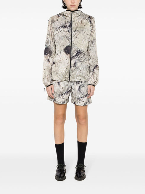 abstract-print drawstring shorts