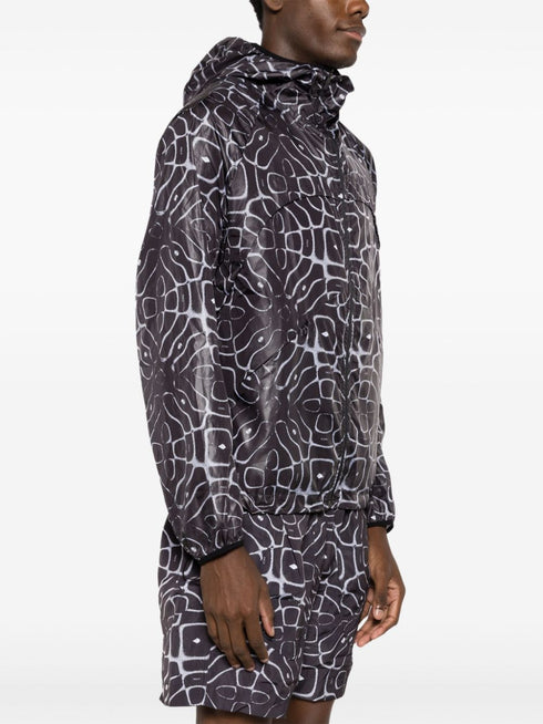 graphic-print hood jacket
