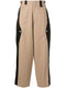 mesh-panelled wide-leg wool trousers