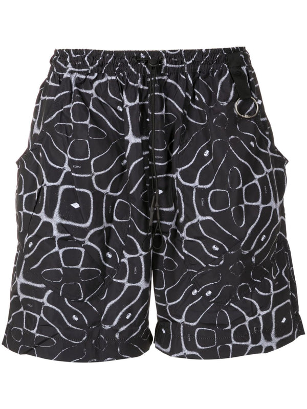 abstract-print drawstring shorts