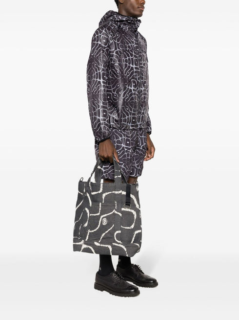 abstract-print drawstring shorts