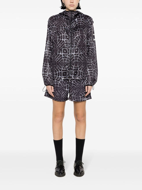 abstract-print drawstring shorts