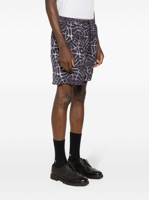 abstract-print drawstring shorts