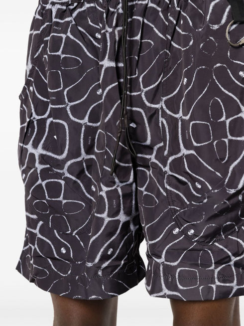 abstract-print drawstring shorts