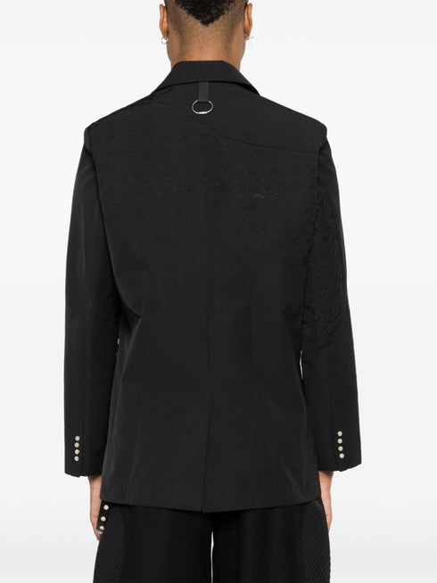 cut-out single-breasted blazer