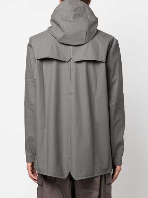 drawstring-hood press-stud parka coat