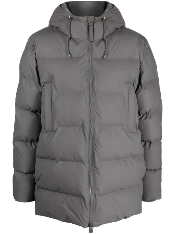 logo-patch hooded padded jacket