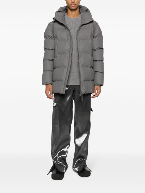 logo-patch hooded padded jacket