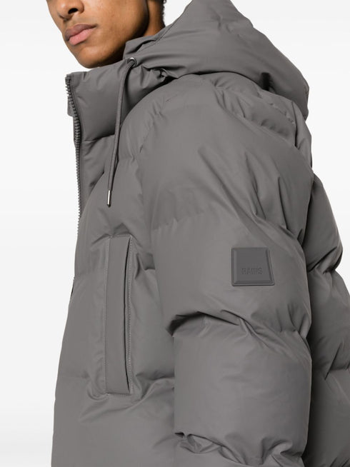 logo-patch hooded padded jacket