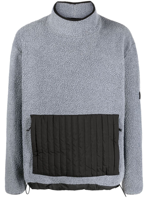 high-neck fleece jumper