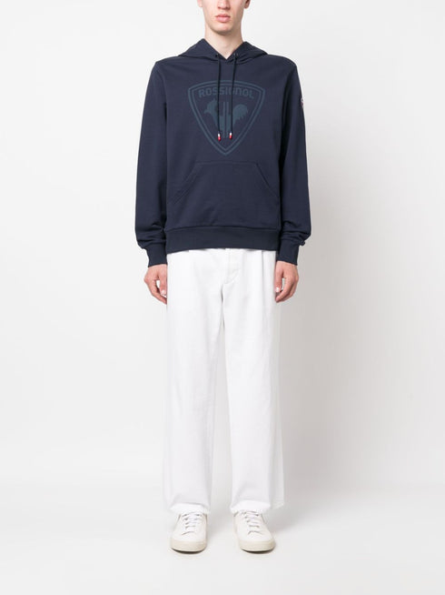 logo-print cotton hoodie