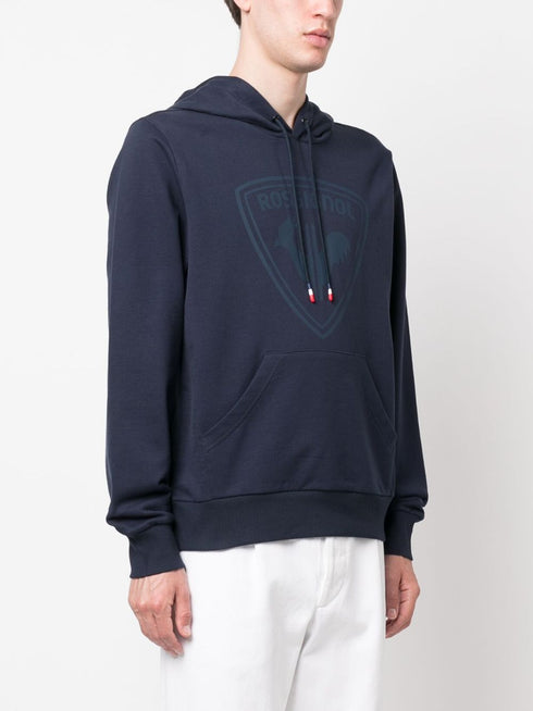 logo-print cotton hoodie