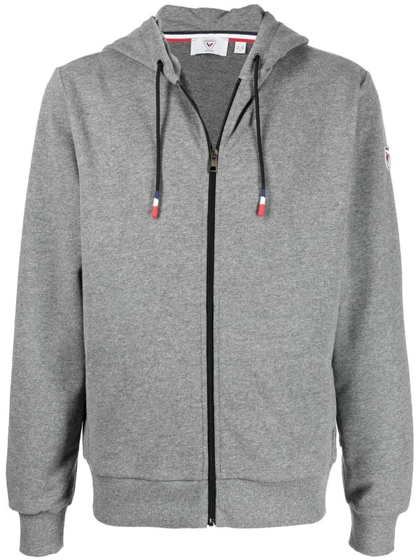 bluza z kapturem zapinana na zamek z nadrukowanym logo