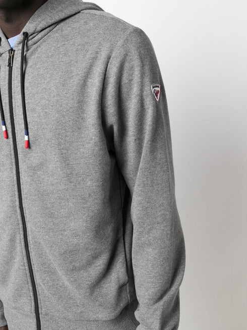 bluza z kapturem zapinana na zamek z nadrukowanym logo