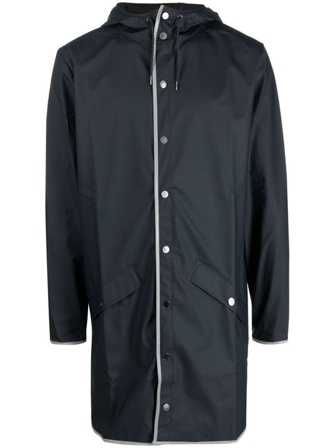 zip-up hooded raincoat